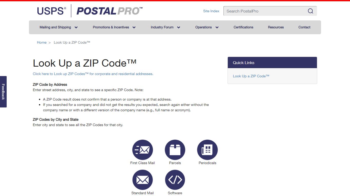 Look Up a ZIP Code™ | PostalPro - USPS